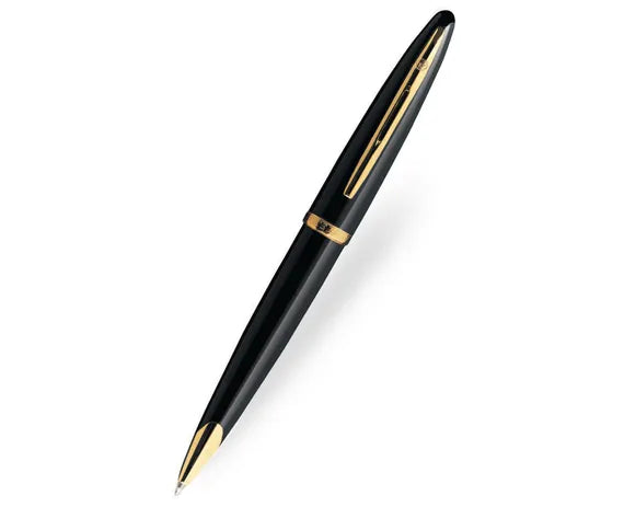 Waterman Carene Black Lacquer Gold Trim Ballpoint Pen