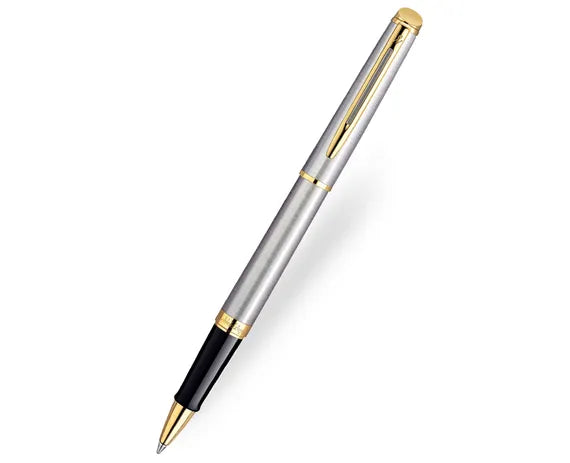 Waterman Hemisphere Stainless Steel Gold Trim Rollerball Pen