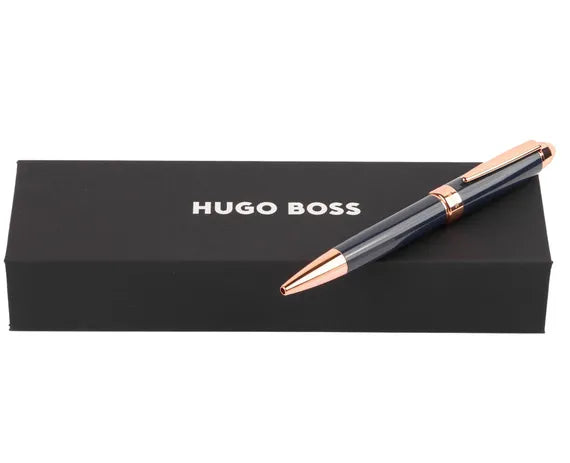 Hugo Boss Icon Blue Rose Gold Trim Ballpoint Pen