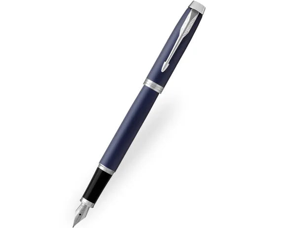 Parker IM Blue Chrome Trim Fountain Pen