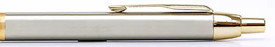 Parker IM Brushed Metal Gold Trim Ballpoint Pen