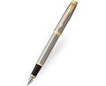 Parker IM Brushed Metal Gold Trim Fountain Pen