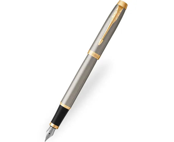 Parker IM Brushed Metal Gold Trim Fountain Pen