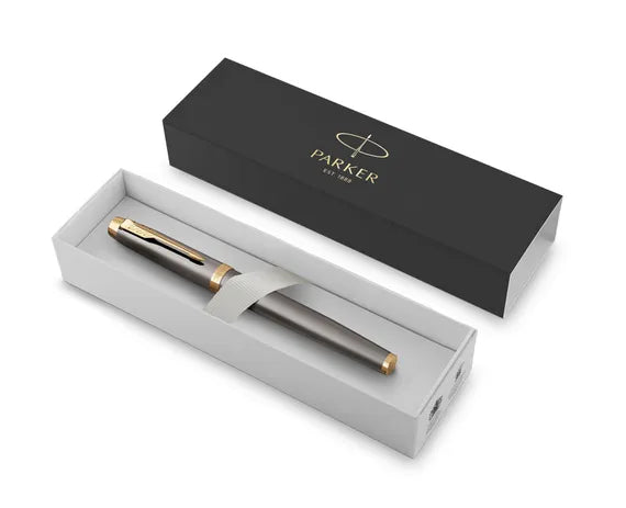 Parker IM Grey Gold Trim Rollerball Pen