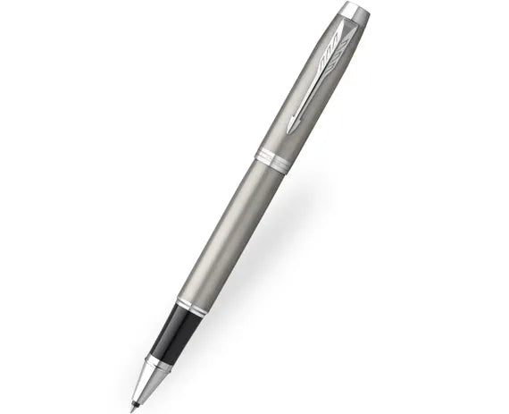 Parker IM Brushed Stainless Steel Chrome Trim Rollerball Pen