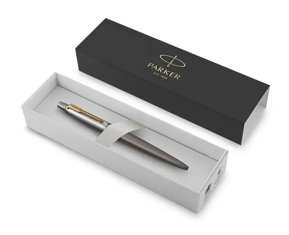 Parker Jotter Grey Gold Trim Ballpoint Pen