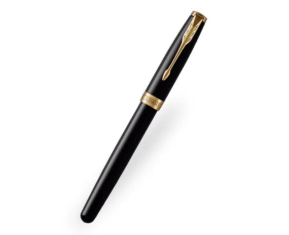 Parker Sonnet Black Gold Trim Rollerball Pen