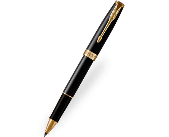 Parker Sonnet Black Gold Trim Rollerball Pen