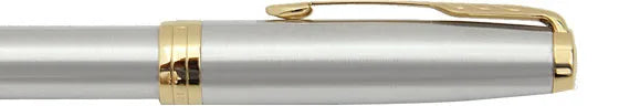 Personalised Parker Sonnet Stainless Steel Gold Trim Fountain Pen - Engraved