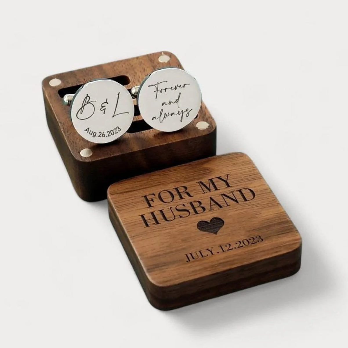 Personalised Cufflinks & Tie Clip Gift Set
