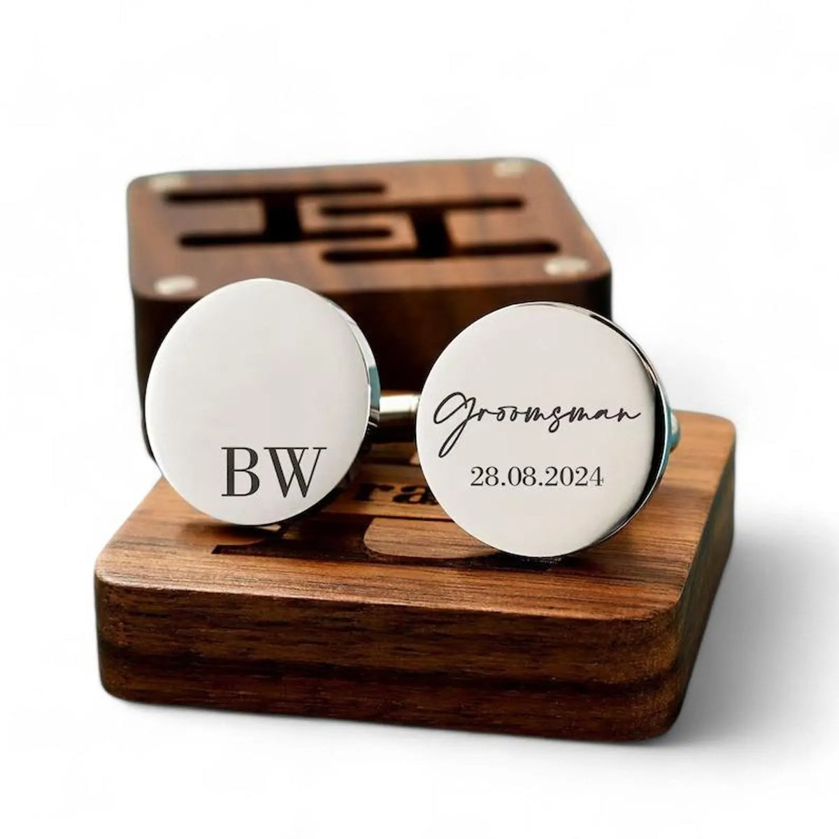 Personalised Cufflinks & Tie Clip Gift Set