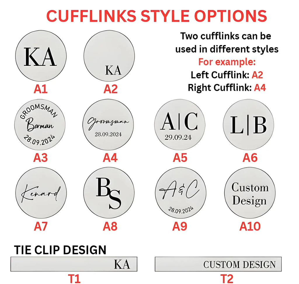 Personalised Cufflinks & Tie Clip Gift Set