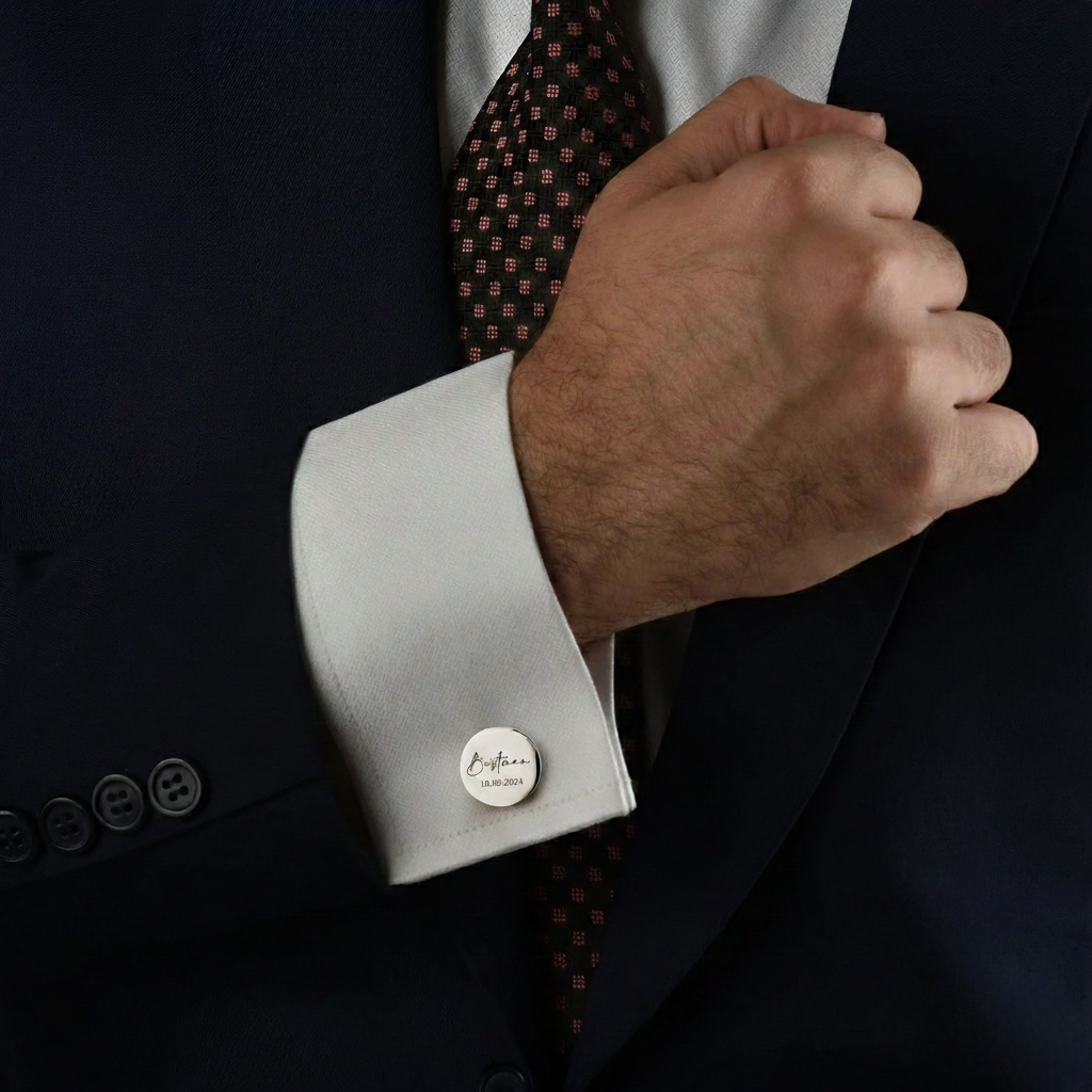 Personalised Cufflinks & Tie Clip Gift Set