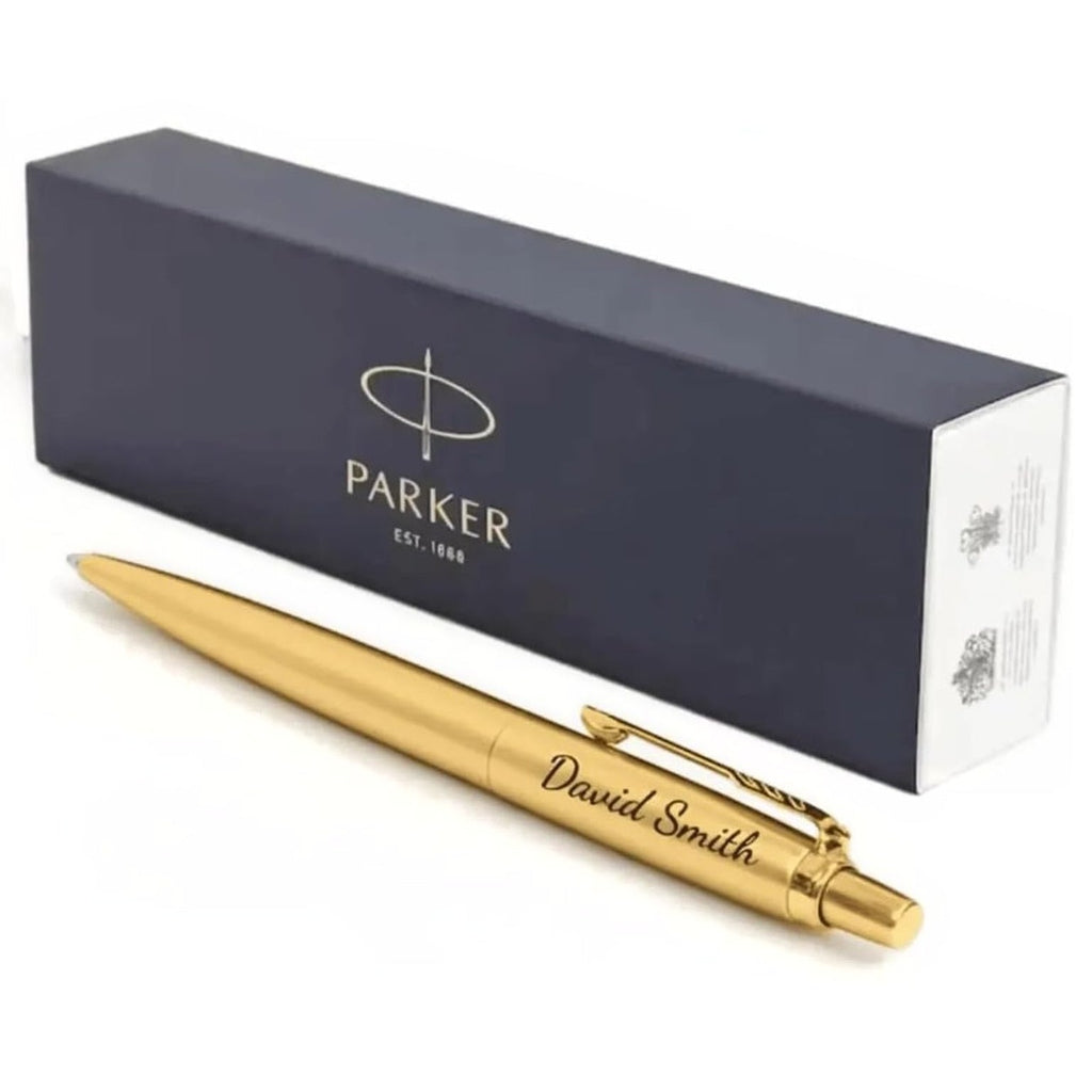 Personalised Parker Jotter Gold ballpoint pen engraved, with Parker gift box
