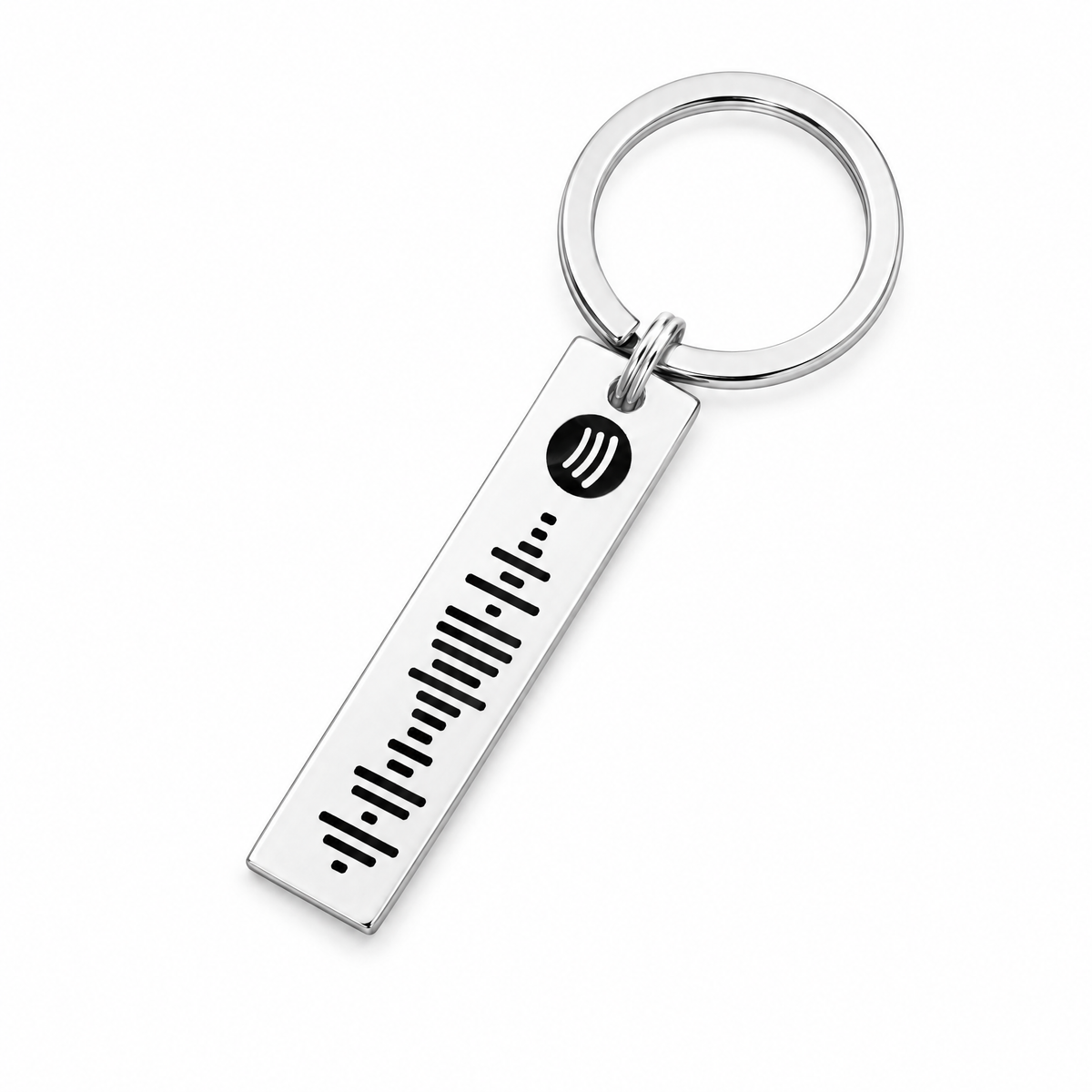 Personalised silver Spotify code keychain engraved