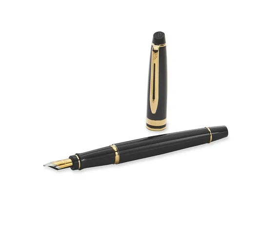 Waterman Expert Black Lacquer Gold Trim Fountain Pen