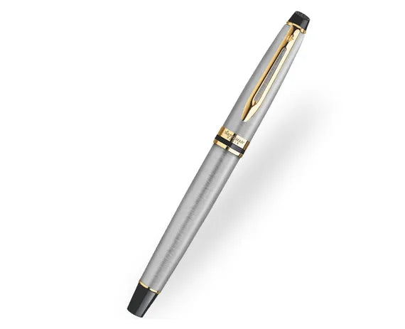 Waterman Expert Stainless Steel Gold Trim Fountain Pen