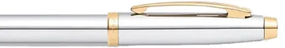 Sheaffer 100 Bright Chrome Gold Trim Ballpoint Pen