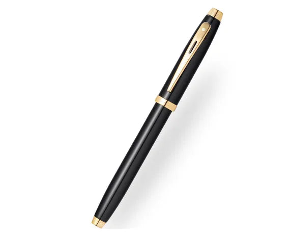 Sheaffer 100 Gloss Black Gold Trim Fountain Pen
