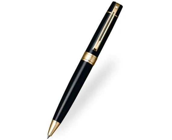 Sheaffer 300 Glossy Black Gold Trim Ballpoint Pen