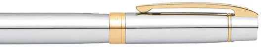 Sheaffer 300 Bright Chrome Gold Trim Fountain Pen