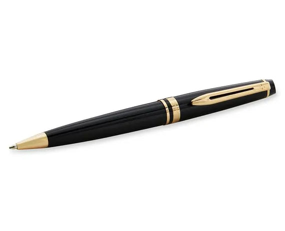 Waterman Expert Black Lacquer Gold Trim Ballpoint Pen