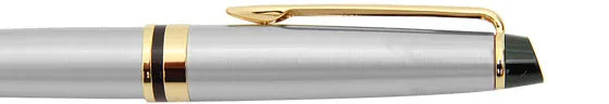 Waterman Expert Stainless Steel Gold Trim Ballpoint Pen