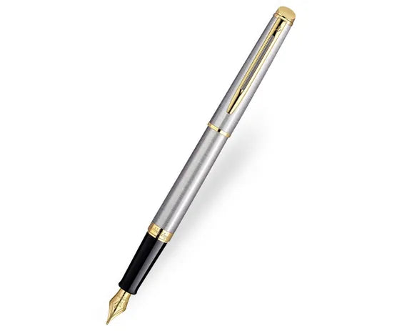 Waterman Hemisphere Stainless Steel Gold Trim Fountain Pen